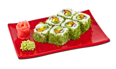 japan vegetarian roll with dill and vegetables