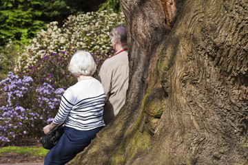 elderly couple in the park