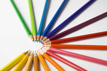 Fototapeta premium Colored semi star with pencils