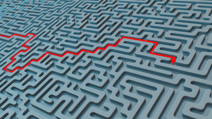 Weg zum Ziel durchs 3D Labyrinth