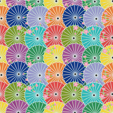 seamless backgrouns with japanese umbrellas