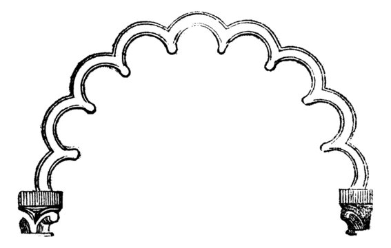 FR Intrados semicircular (XI to XII century), vintage engraving.