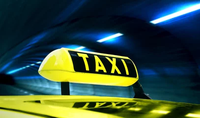 Deurstickers Taxi Sign © vali_111