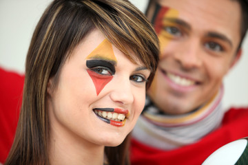 Two German football supporters