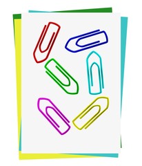 Set of colored paper clips