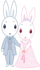 ウサギ新郎新婦
