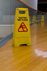 caution sign on a web floor