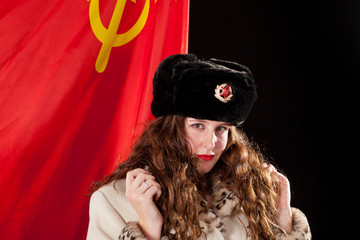 Young woman dressed up in Russian style
