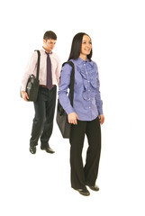 Business people walking to their jobs