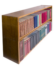 shelf with color books perspective