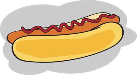 American hot dog, vector illustration