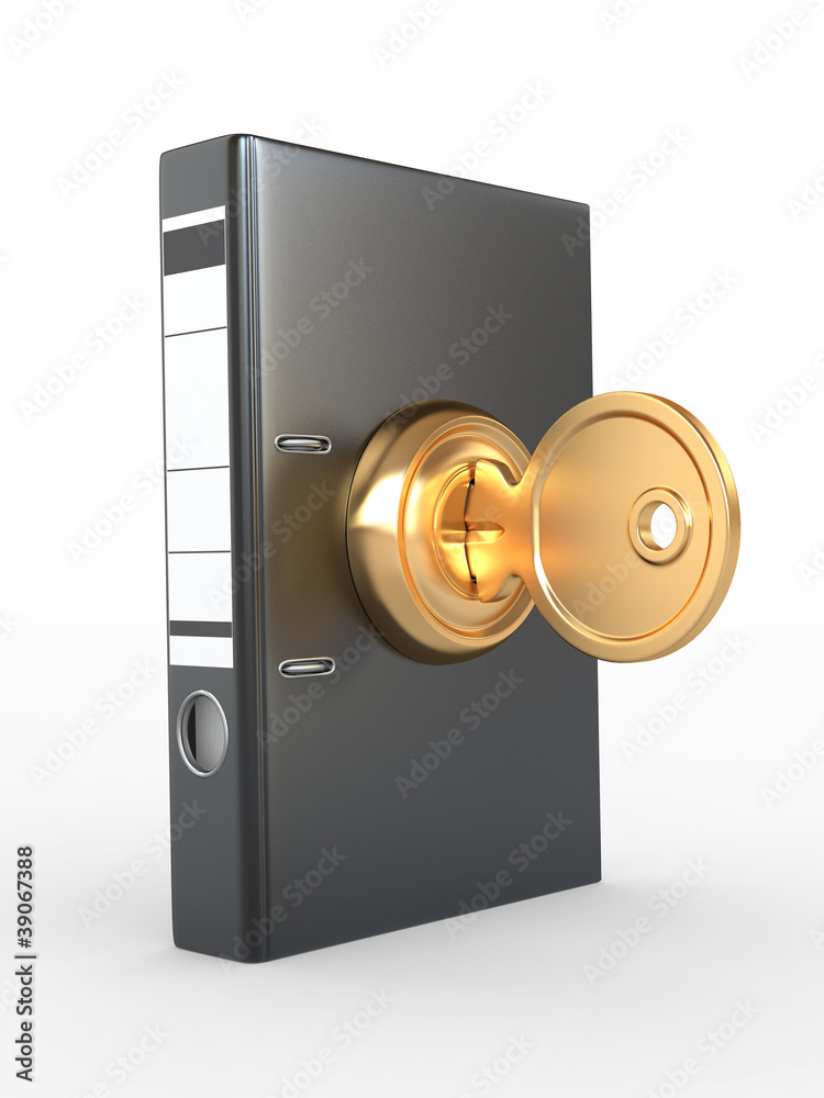 Aufkleber information protection. usb flash memory and key