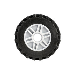 Toy car wheel isolated on white background
