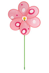 Pink fairy pinwheel with dots on white, clipping path included