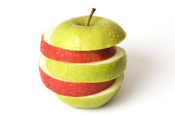 Grüner zerschnittener Apfel