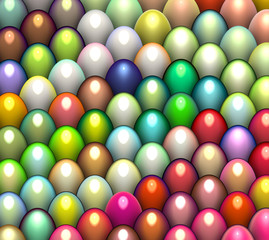 3d render easter egg in multiple bright color