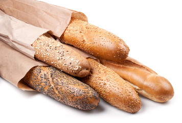French baguette with sesame and poppy seeds