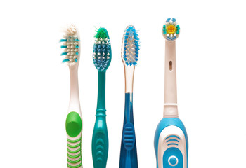 Row of toothbrushes