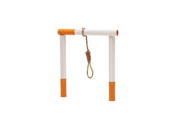 Gallows made of cigarettes