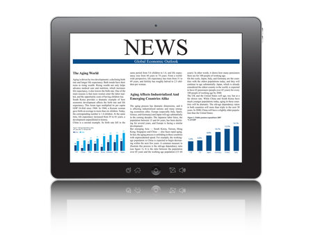 tablet pc with business article