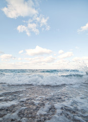 Foamy sea.
