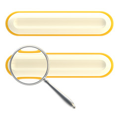 Search bar under the magnifier icon isolated