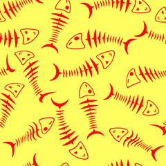 Seamless wallpaper skeleton fish