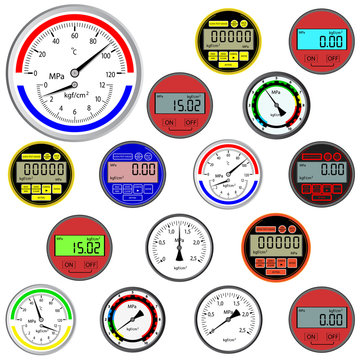 vector set of switches  and digital manometers