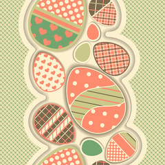 Easter seamless border with eggs. All patterns are attached.
