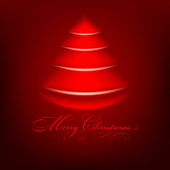 Abstract red christmas tree - Merry Christmas background