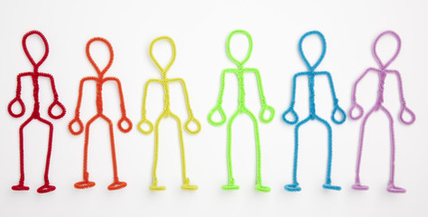 stick figures relaxing - standing with arms at sides