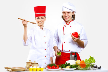 Portrait of a young cook in uniform