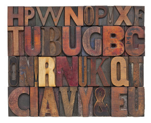 antique wood type letters