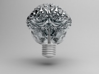 cervello 3d lampadina energia intelligente