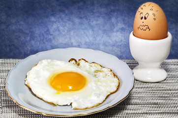 worried and disappointed egg