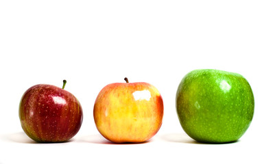 Red, yellow and green apples