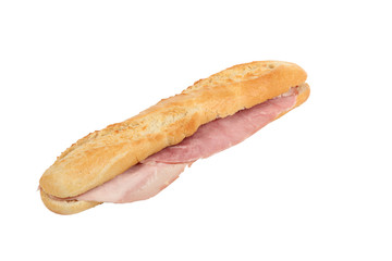 Angled ham baguette