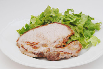 braciola di suino con insalata