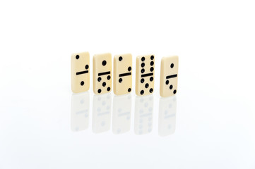 some domino bricks on white background