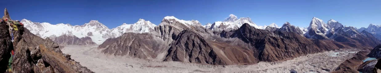 Fotobehang Cho Oyu Cho Oyu, Everest, Lhotse, Nuptse van Gokyo-Ri