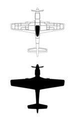 Black and White P-51 Mustang