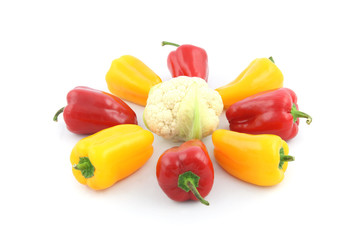 Bell pepper and cauliflower