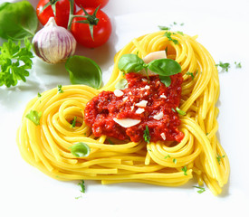 Heart-shaped Pasta And Tomato