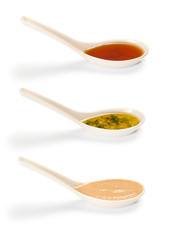 Various types of hot and spicy sauce