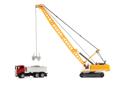 cable excavator and heavy truck