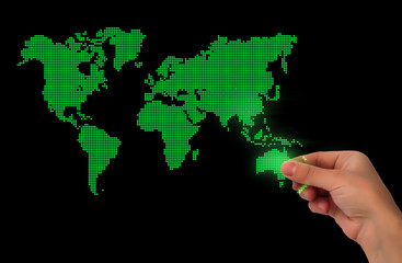 Dot World map business background