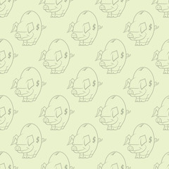 Piggy Bank Wallpaper Repeating Pattern