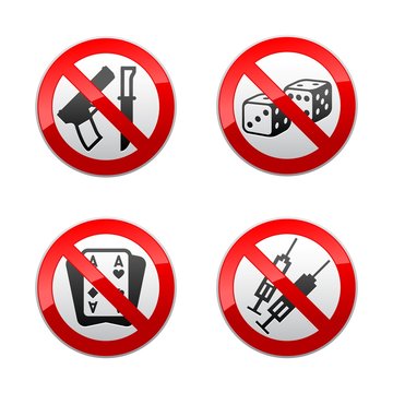Set prohibited signs - gaming