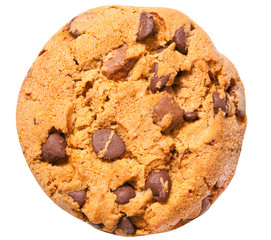 chocolate chip cookie isolated on white background