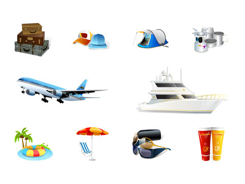 0505 Realistic Vacation Icons